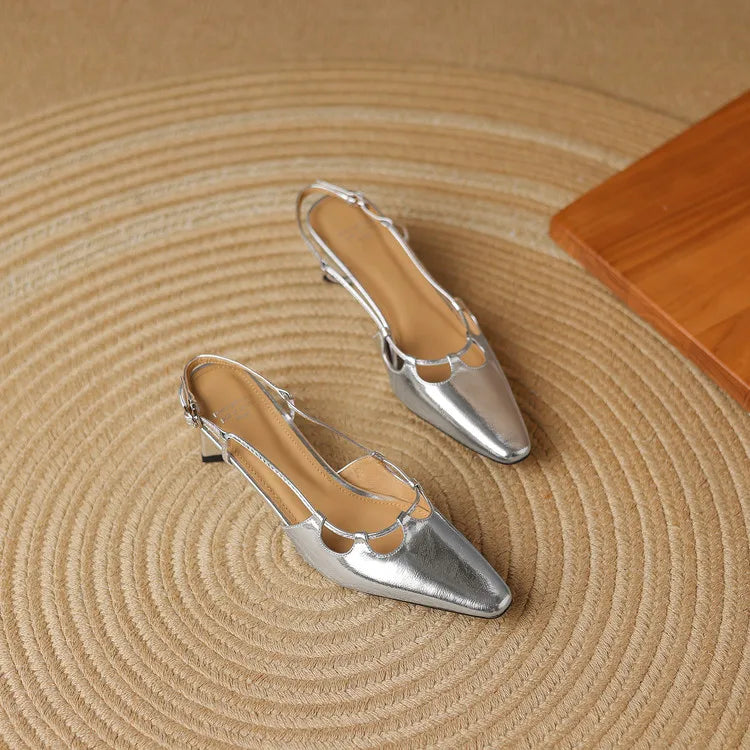 Katie Genuine Leather Slingbacks