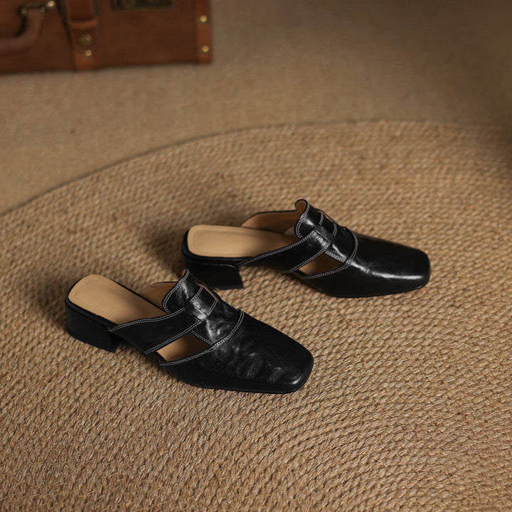 Ivora Genuine Leather Mules