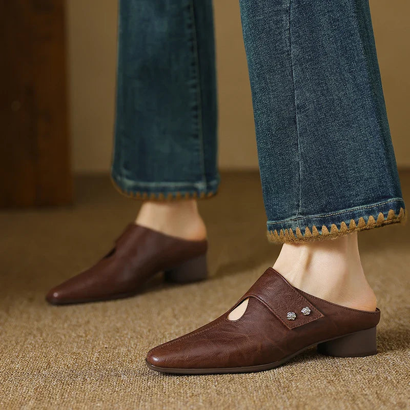 Agnit Genuine Leather Mules