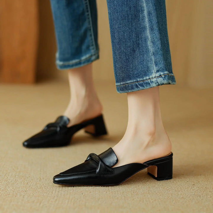 Alaya Genuine Leather Mules