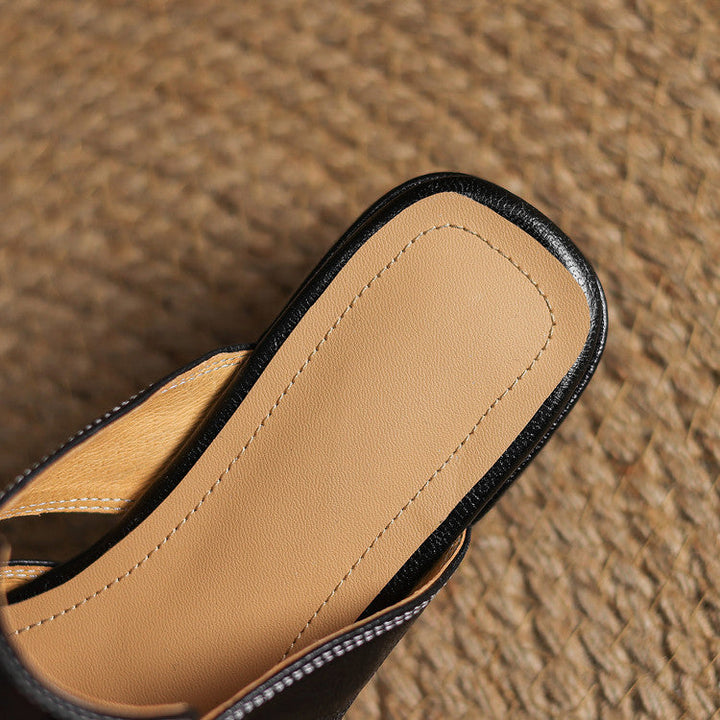 Ivora Genuine Leather Mules