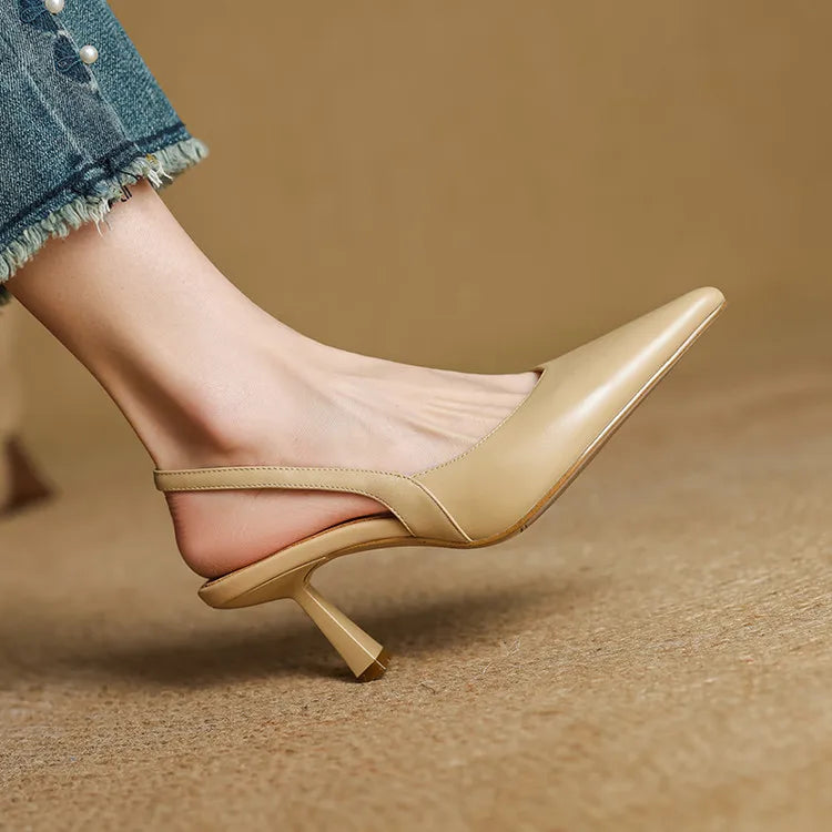 Fauna Genuine Leather Slingbacks