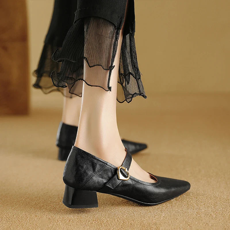 Merlot Genuine Leather Heels