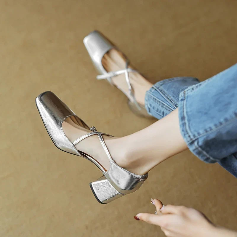 Lilian Genuine Leather Heels