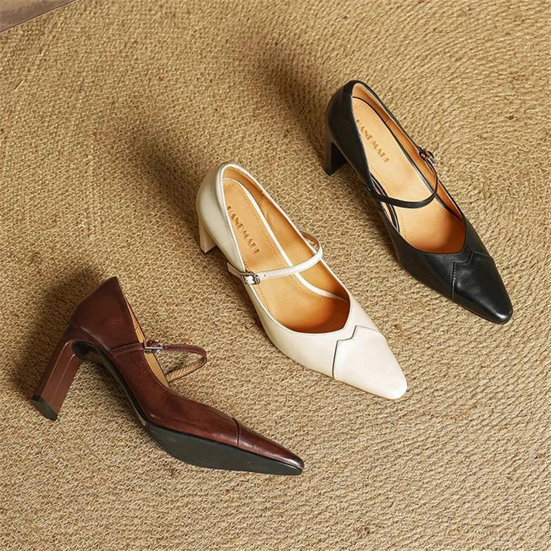 Emily Genuine Leather Heels