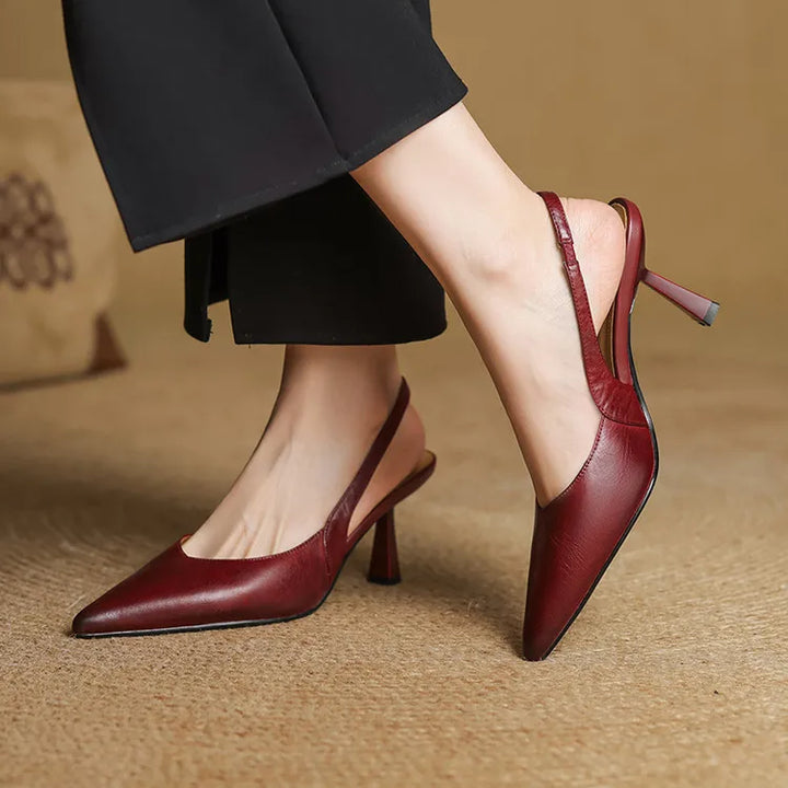 Fauna Genuine Leather Slingbacks