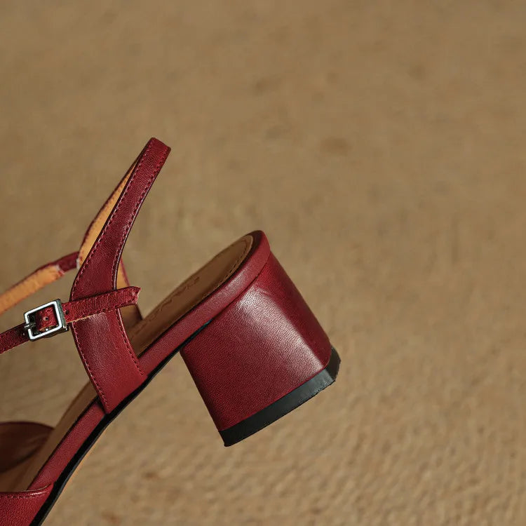 Elavie Genuine Leather Heels