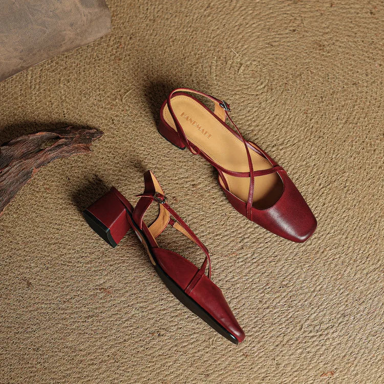 Elavie Genuine Leather Heels