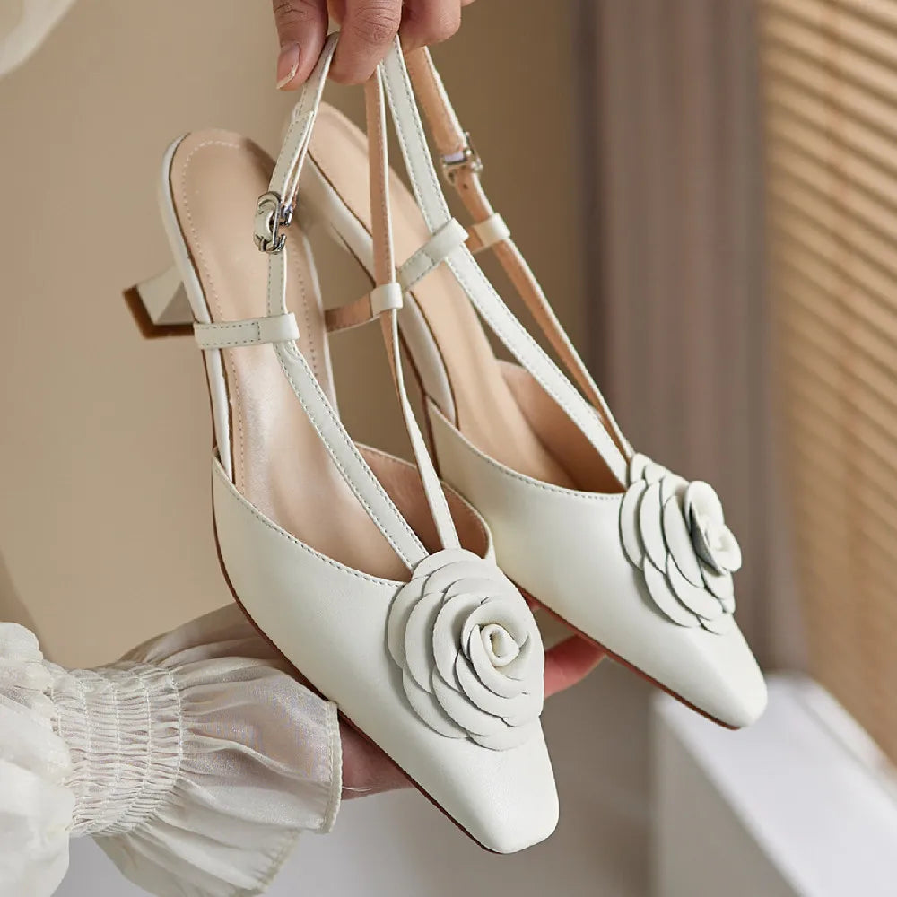 Roselle Genuine Leather Slingbacks