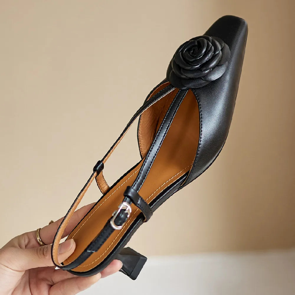 Roselle Genuine Leather Slingbacks