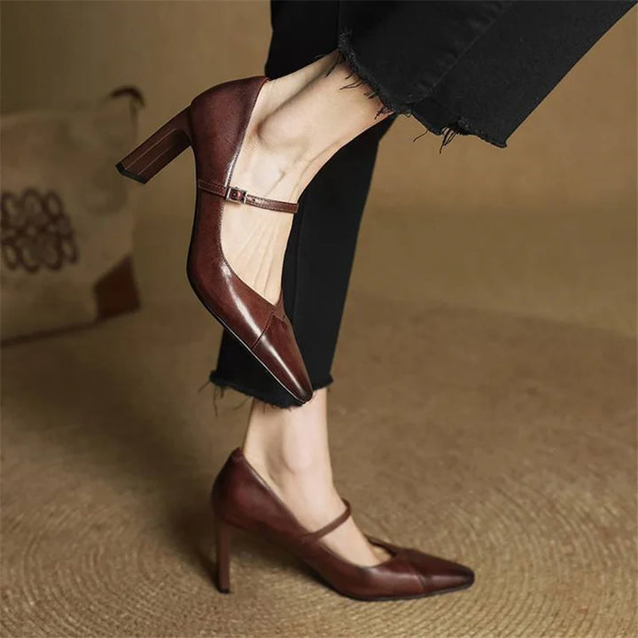 Emily Genuine Leather Heels