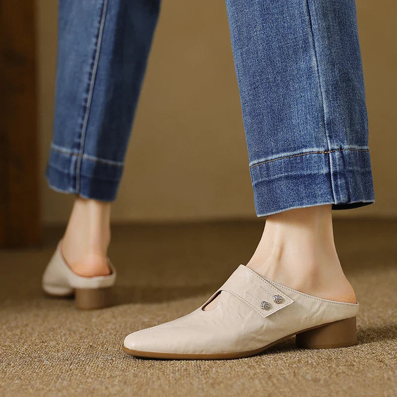 Agnit Genuine Leather Mules