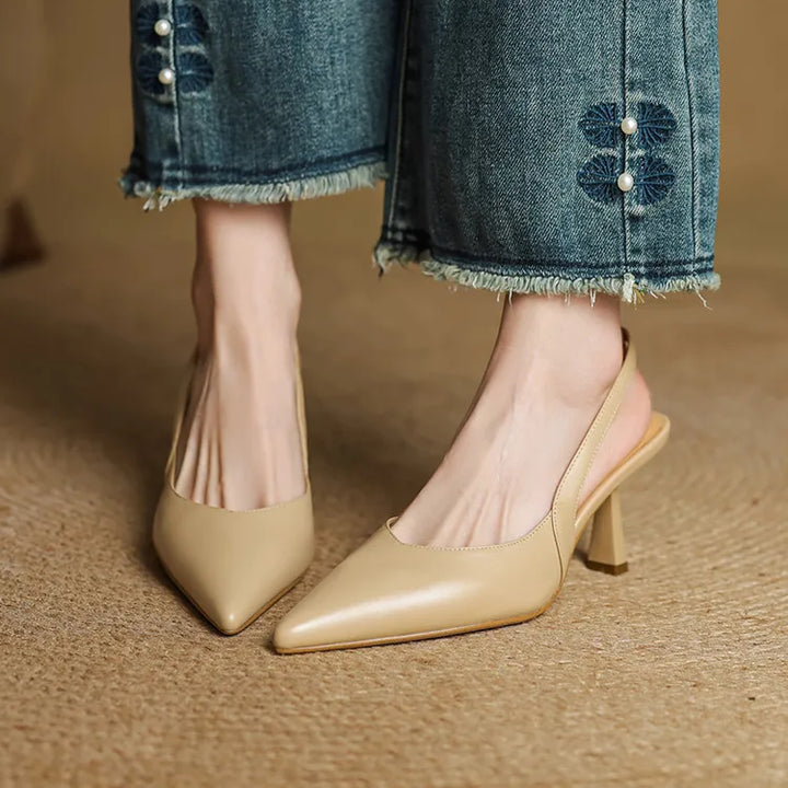 Fauna Genuine Leather Slingbacks