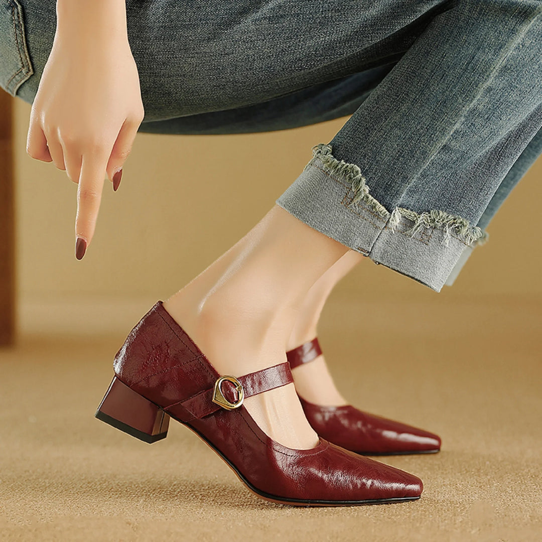 Merlot Genuine Leather Heels