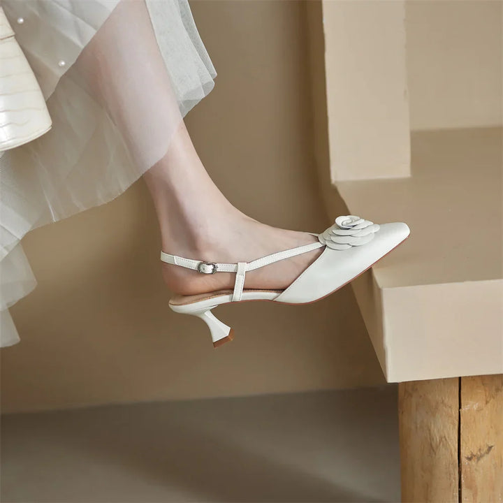 Roselle Genuine Leather Slingbacks