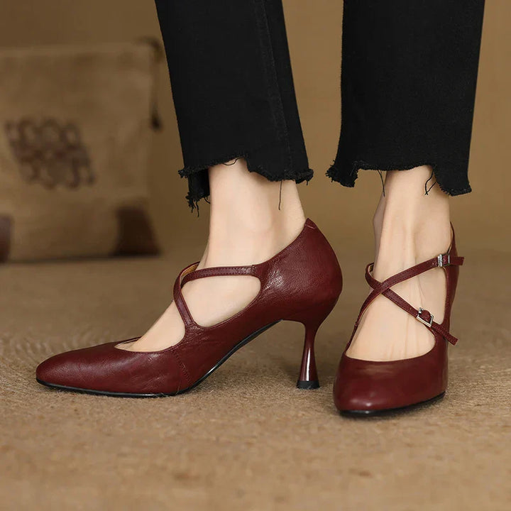 Leyla Genuine Leather Heels