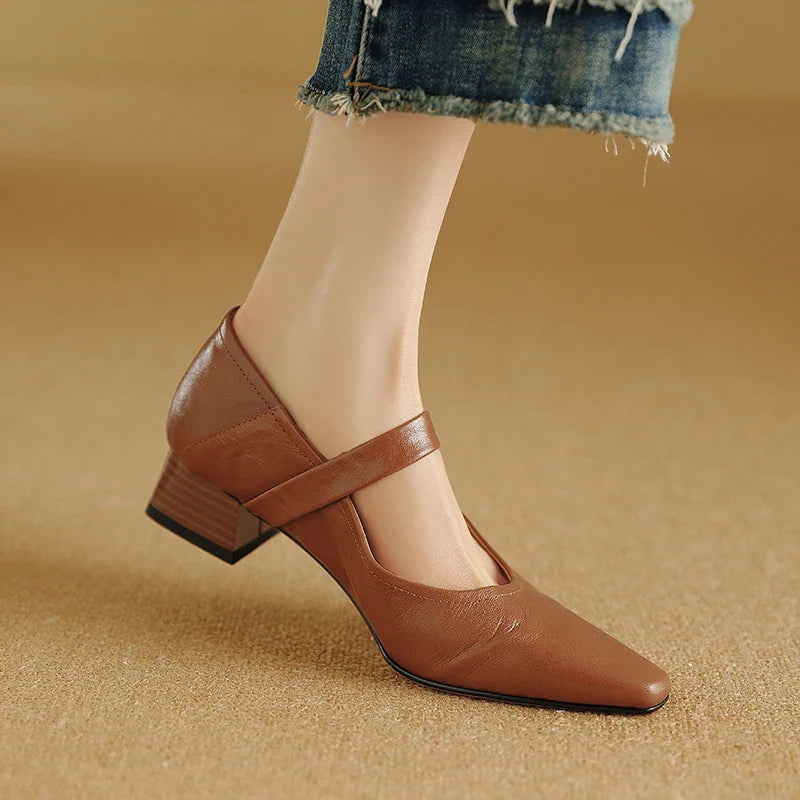 Merlot Genuine Leather Heels