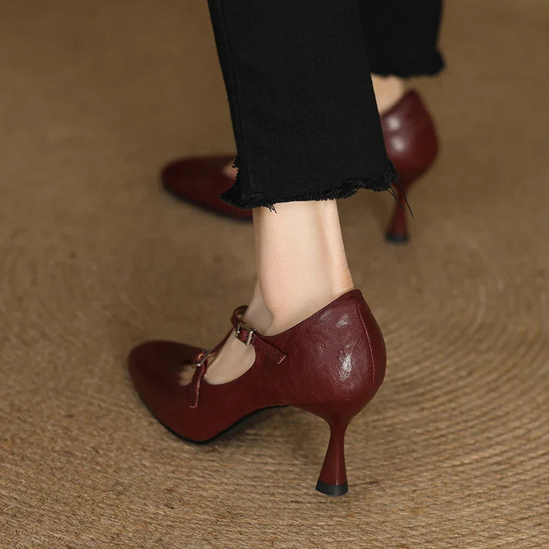 Leyla Genuine Leather Heels