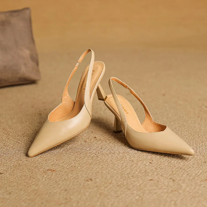 Fauna Genuine Leather Slingbacks