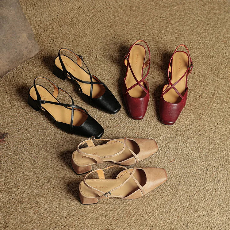 Elavie Genuine Leather Heels