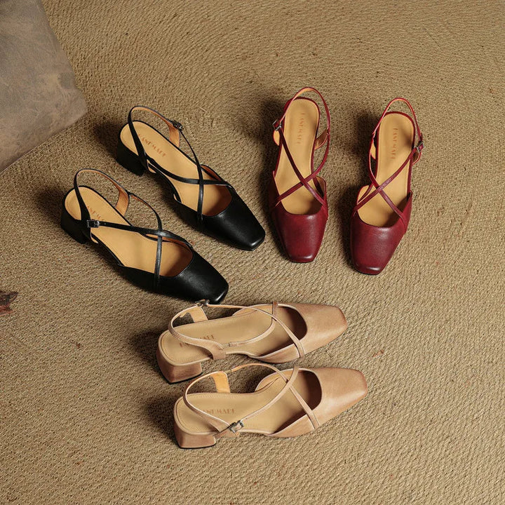 Elavie Genuine Leather Heels