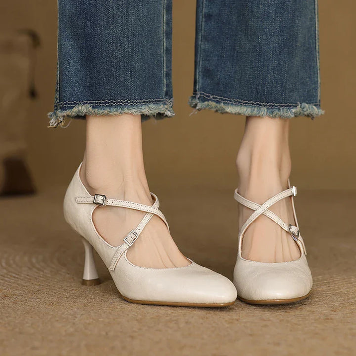 Leyla Genuine Leather Heels