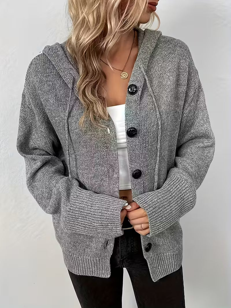 Karalina™ | Cable Knit Button-Front Cardigan